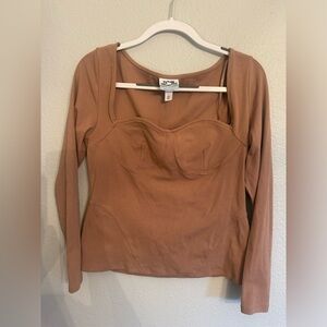 Future Collective with Reese Women's Long Sleeve Sweetheart Corset Top (Large)